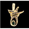 Image 2 : 2.07 ctw Emerald And Diamond Pendant - 14KT Yellow Gold