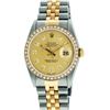 Image 2 : Rolex Mens 2 Tone 14K Champagne Diamond 36MM Datejust Wriswatch