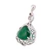 Image 2 : 11.38 ctw Emerald and Diamond Pendant - 14KT White Gold