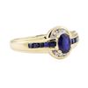Image 1 : 1.20 ctw Sapphire and Diamond Ring - 14KT Yellow Gold
