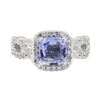 Image 2 : 2.48 ctw Sapphire and Diamond Ring - 14KT White Gold