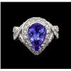 Image 2 : 14KT White Gold 3.10 ctw Tanzanite and Diamond Ring