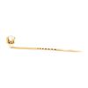 Image 2 : White Crystal Stick Pin - 10KT Yellow