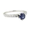 Image 1 : 1.05 ctw Sapphire and Diamond Ring - 14KT White Gold