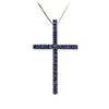 Image 2 : 0.50 ctw Sapphire Pendant with Chain - 14KT White Gold