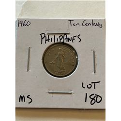 1960 Philippines 10 Centavos MS High Grade Coin