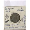 1944 WWII Belgium 2 Francs