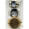 Image 1 : 3 MENS .925 RINGS 2 SILVER COLORS 1 GOLD