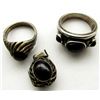 Image 2 : LOT OF BLACK STONE STERLING JEWELRY