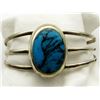 Image 2 : NAVAJO BRACELET AND RING LOT BLUE STONE WITH