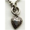 Image 1 : STERLING BEADED NECKLACE WITH HEART CHARM