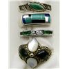 Image 1 : 4-STERLING RINGS WITH GREEN STONE ACCENTS