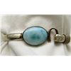 Image 1 : STERLING CUFF WITH LIGHT BLUE CENTER STONE