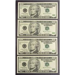 4 CONSECUTIVE SERIAL # STAR NOTES
