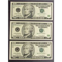 3 CONSECUTIVE SERIAL # STAR NOTES