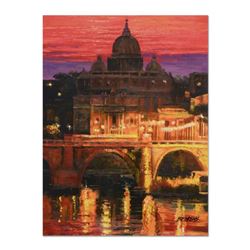 Howard Behrens (1933-2014) - "Sunset on St Peters" Hand Embellished Limited Edition on Textured Boar