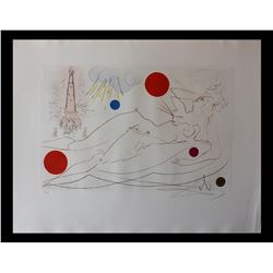 Salvador Dali- Original Etching with color  Water Tower 