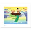 Image 1 : "Fred and Barney Fishing" Limited Edition Giclee from Hanna-Barbera, Numbered with Hologram Seal and