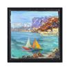 Image 1 : Elliot Fallas, "At the Shore" Framed Original Oil Painting on Canvas, Hand Signed with Certificate o