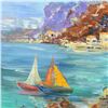 Image 2 : Elliot Fallas, "At the Shore" Framed Original Oil Painting on Canvas, Hand Signed with Certificate o