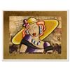 Image 1 : Oz El Hai, "Yellow Hat, Vintage Series" Original 3D Mixed Media Painting on Board, Hand Signed with 