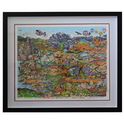 Charles Fazzino- 3D Construction Silkscreen Serigraph "O BEAUTIFUL FOR SPACIOUS SKIES…AMERICA…AMERIC