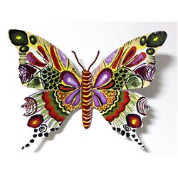 Patricia Govezensky- Original Painting on Cutout Steel  Butterfly CXLVIII 