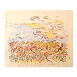 Wayne Ensrud  Puligny-Montrachet, Burgundy  Pencil Original Artwork; Hand Signed; COA