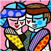 Image 2 : Romero Britto "Pretty In Pink Mini" Hand Signed Giclee on Canvas; Authenticated