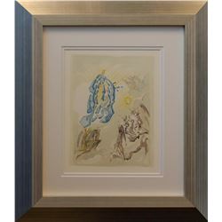 Salvador Dali- Original Color Woodcut on B.F.K. Rives Paper "Heaven Canto 24"