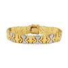 Image 1 : Italian Ladies 14k Two-Tone Gold Stampato Link Bracelet, 7"