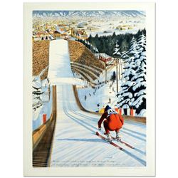 William Nelson, "90-Meter Ski Jump" Limited Edition Serigraph, Numbered and Hand Signed by the Artis