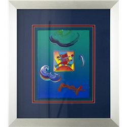 Peter Max- Original Mixed Media "Flower Jumper Over Sunrise 2010 Ver. I #33"