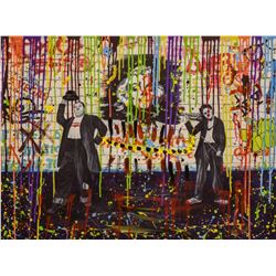 Nastya Rovenskaya- Mixed Media "Chaplin and Hardy"