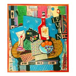 Wayne Ensrud "Le Vin Still Life with Haut-Brion Label" Mixed Media Original Artwork; Hand Signed; CO