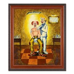 George Crionas (1925-2004), "Slightly Nervous!" Framed Original Oil Painting on Board, Hand Signed w