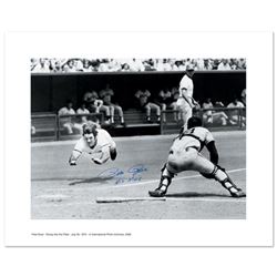 "Pete Rose Diving" Archival Photograph Taken on July 30, 1972, Autographed by Pete Rose with Certifi