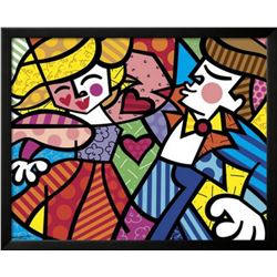 Romero Britto "Swing" Custom Framed Offset Lithograph