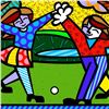 Image 2 : Romero Britto "New Golfer" Hand Signed Giclee on Canvas; Authenticated