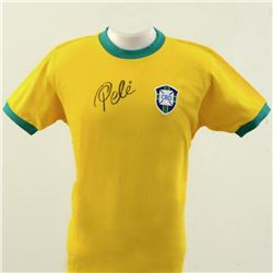 Brazil Soccer Jersey Autographed by Legendary Footballer, Pele.