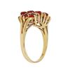Image 2 : 14k Yellow Gold 1.15ctw Ruby & Diamond Checkerboard Cluster Ring