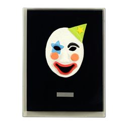 George Marlowe "Sparkey the Clown" Framed Original Hand Made Ceramic Mask Sculpture; COA