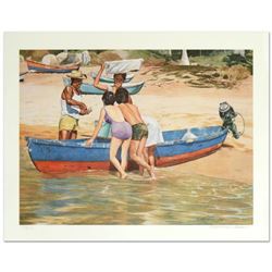 William Nelson, "Clam Fisherman" Limited Edition Serigraph, Numbered and Hand Signed by the Artist.