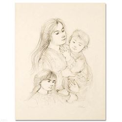  Robert with Mother and Sister  Limited Edition Lithograph by Edna Hibel (1917-2014), Numbered and H