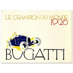 "Bugatti: Le Champion du Monde" Hand Pulled Lithograph by the RE Society, Image Originally by Ernst 