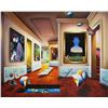 Image 1 : Ferjo "INTERIOR WITH MAGRITTE" Giclee on Canvas