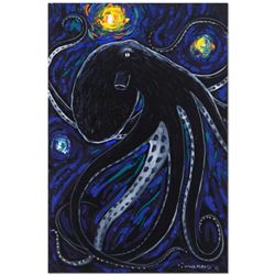 Wyland,  Our Starry Sea Below  Original Oil Painting on Canvas, Hand Signed with Certificate of Auth