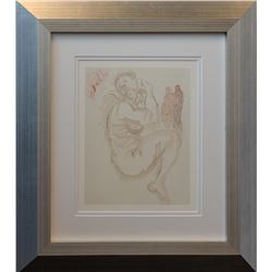 Salvador Dali- Original Color Woodcut on B.F.K. Rives Paper "Purgatory Canto 19"