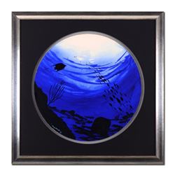 Wyland -"Tropical Fish" Framed Original Watercolor Painting, Hand Signed with Certificate of Authent