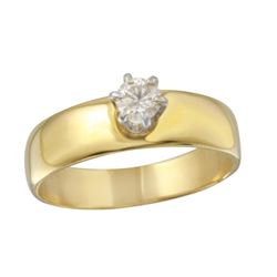 14k Yellow Gold 0.37ctw Round Brilliant Diamond Solitaire Engagement Ring